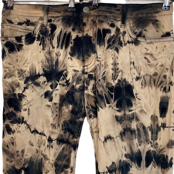 Robins Jean Long Flap Embellished Rhinestone Pocket Tye Dye Mens Size 40 Demim - Picture 4 of 16